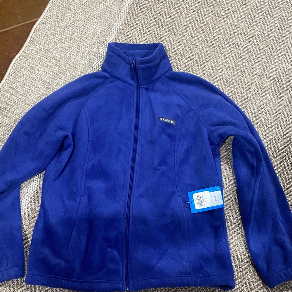 Columbia fleece zip up jacket. Royal Blue. New with tags